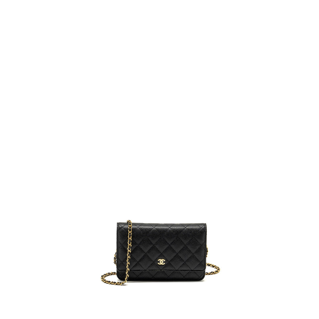 CHANEL CLASSIC WALLET ON CHAIN CAVIAR BLACK GHW (MICROCHIP)