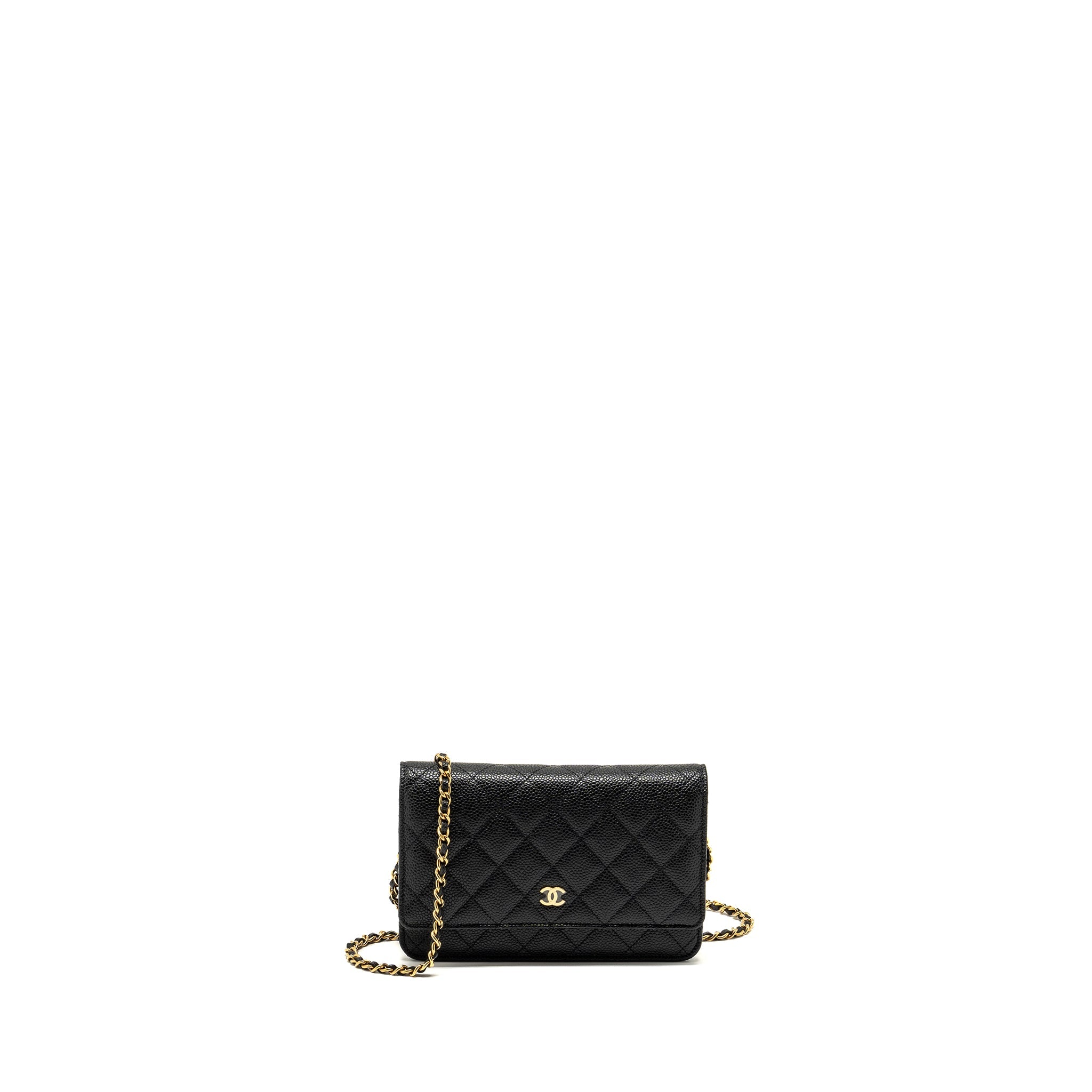 CHANEL CLASSIC WALLET ON CHAIN CAVIAR BLACK GHW (MICROCHIP)
