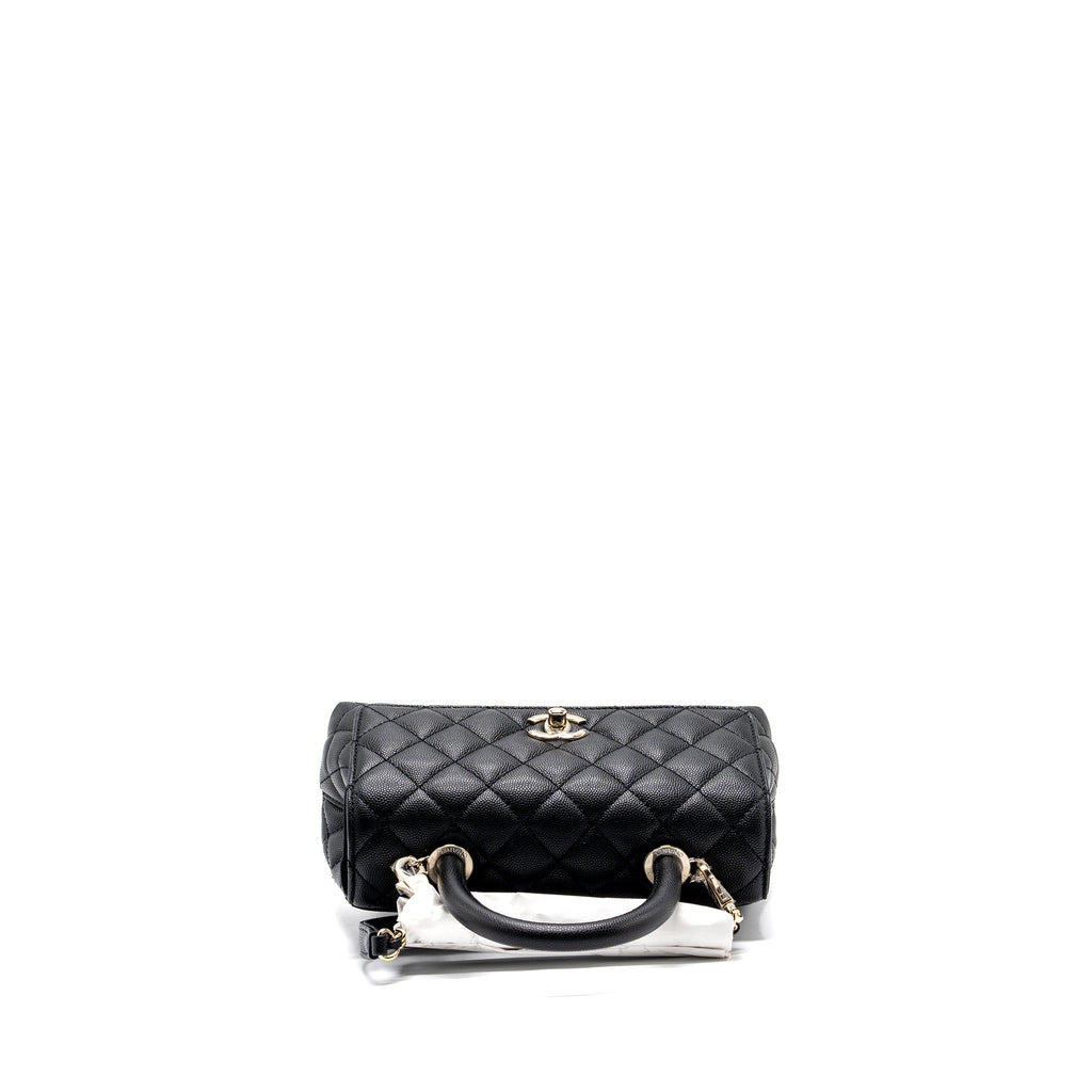 CHANEL SMALL COCO HANDLE CAVIAR BLACK LGHW (MICROCHIP)