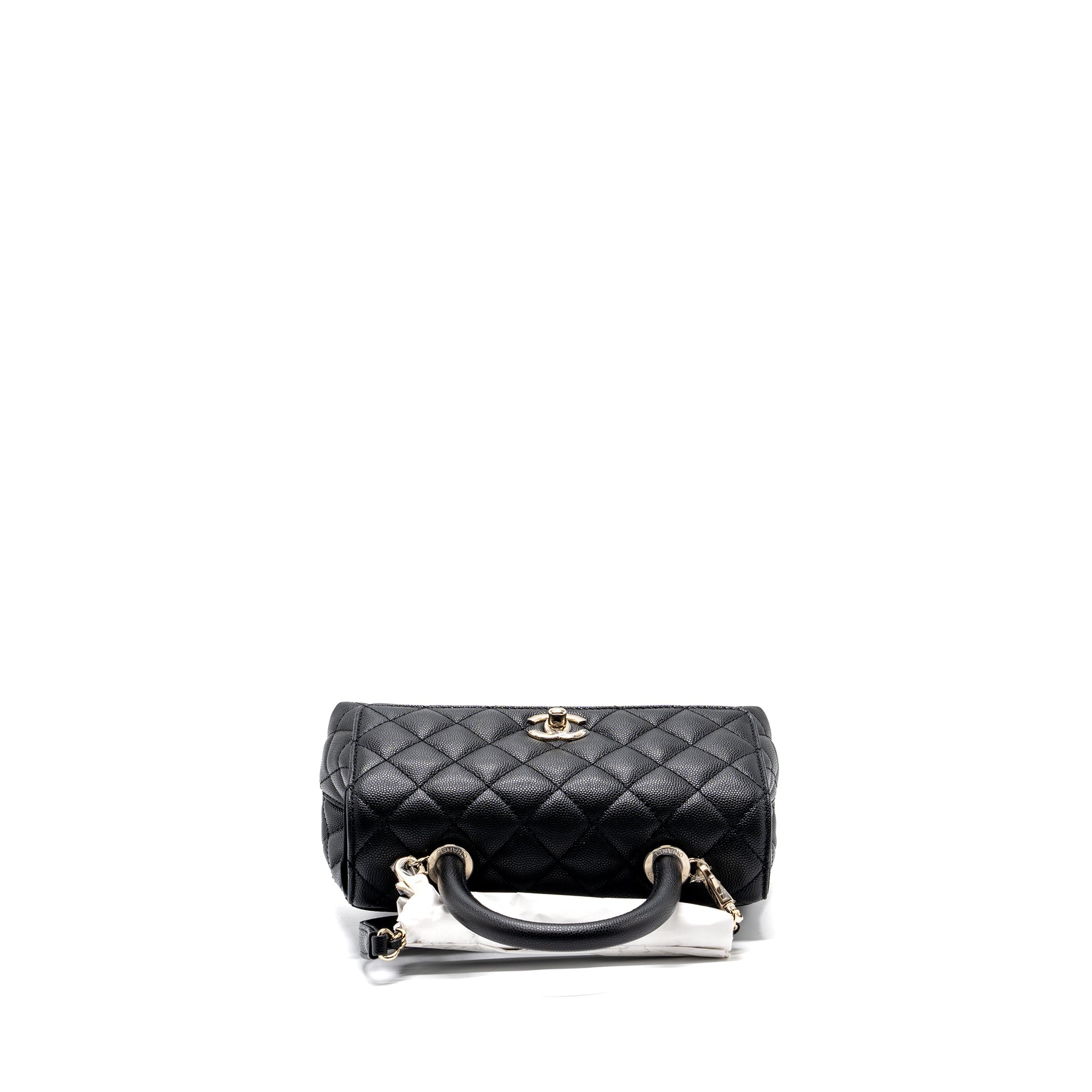 CHANEL SMALL COCO HANDLE CAVIAR BLACK LGHW (MICROCHIP)