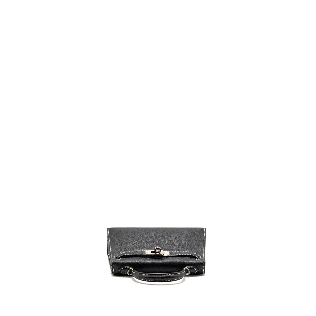 HERMES MINI KELLY II SPECIAL ORDER CHÈVRE MYSORE BLACK/LIME SHW