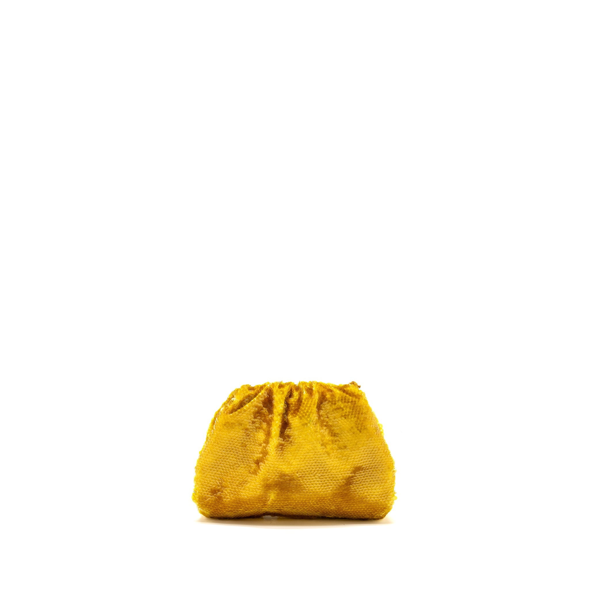 BOTTEGA VENETA MINI POUCH SEQUIN GOLD GHW