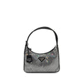 PRADA REEDITION 2000 MINI BAG SATIN WITH CRYSTAL BLACK SHW