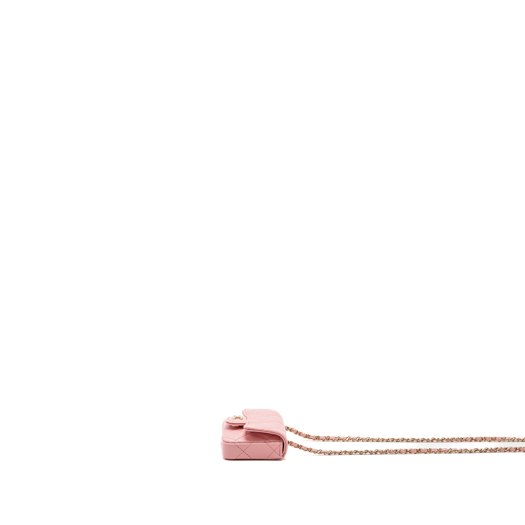 CHANEL MINI FLAP BELT BAG CAVIAR PINK LGHW