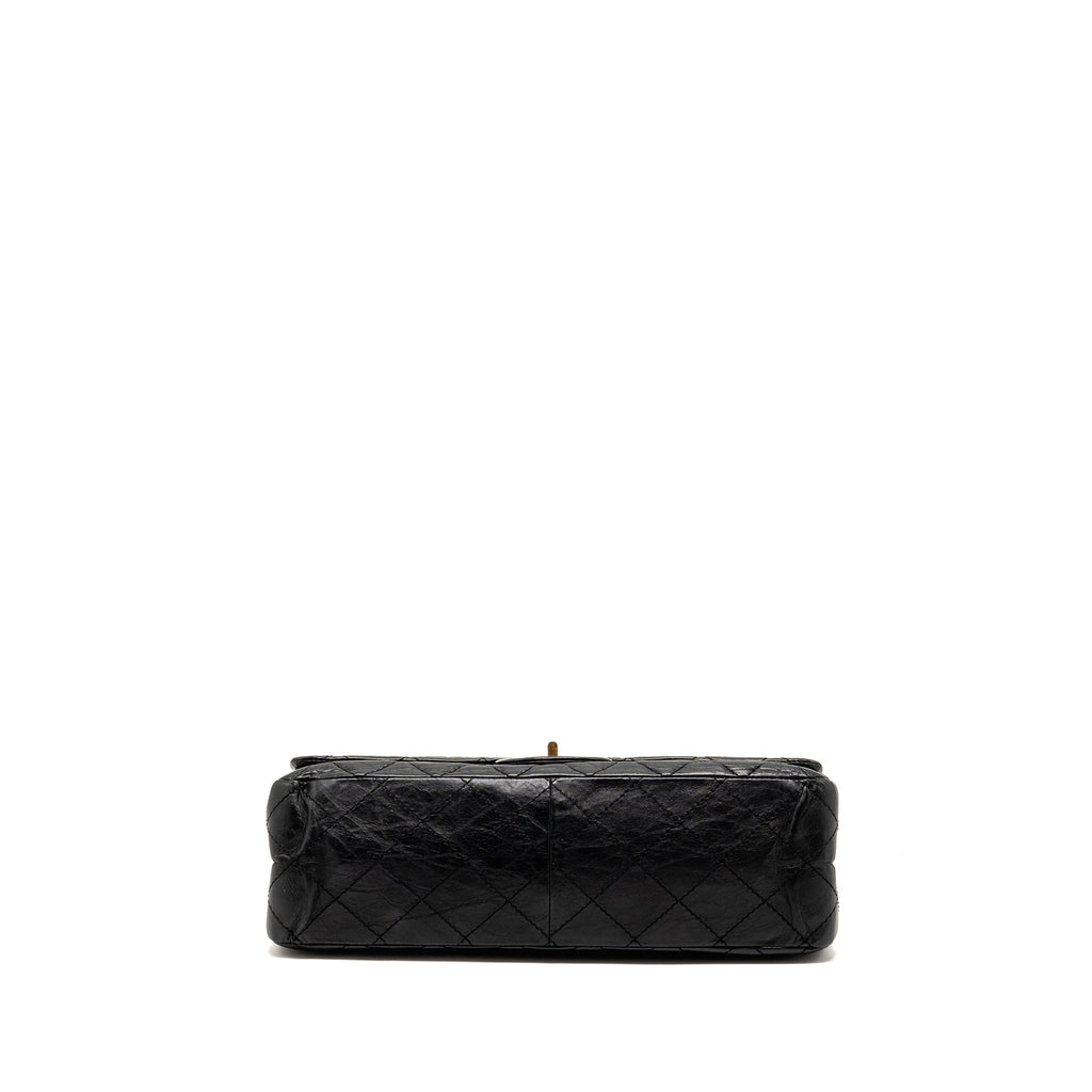 CHANEL 2.55 227 REISSUE DOUBLE FLAP BAG AGED CALFSKIN BLACK GHW