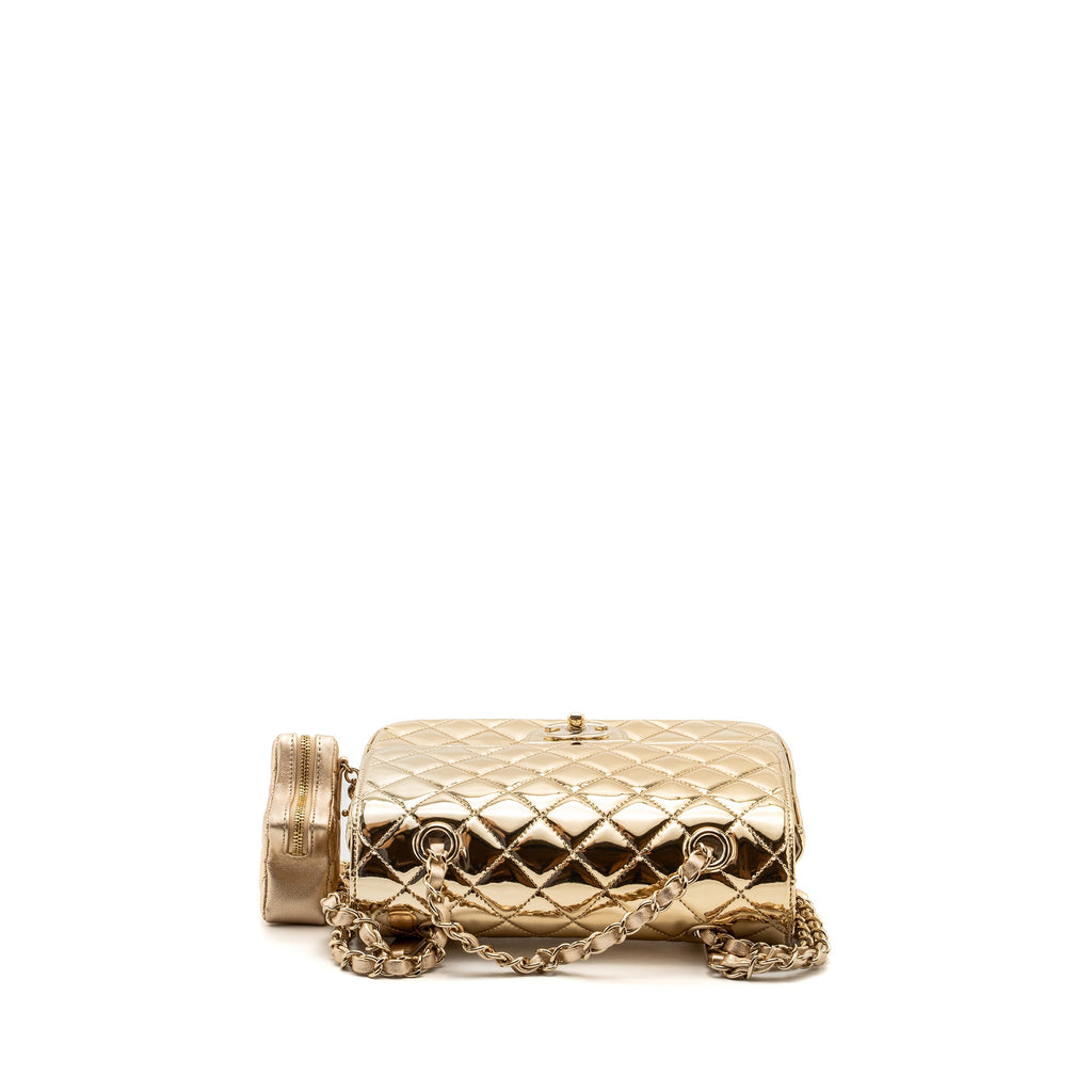 CHANEL 24C BACKPACK WITH STAR PATENT GOLD LGHW (MICROCHIP)
