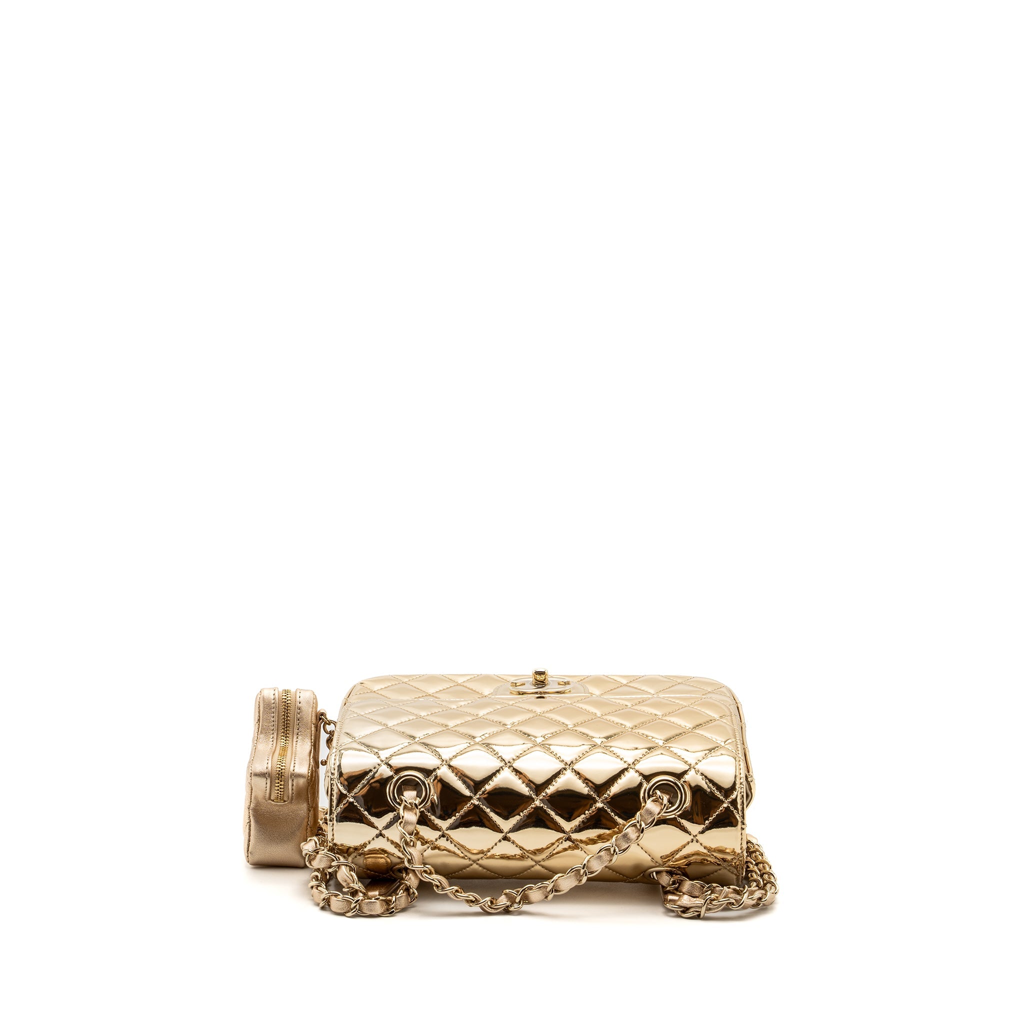 CHANEL 24C BACKPACK WITH STAR PATENT GOLD LGHW (MICROCHIP)