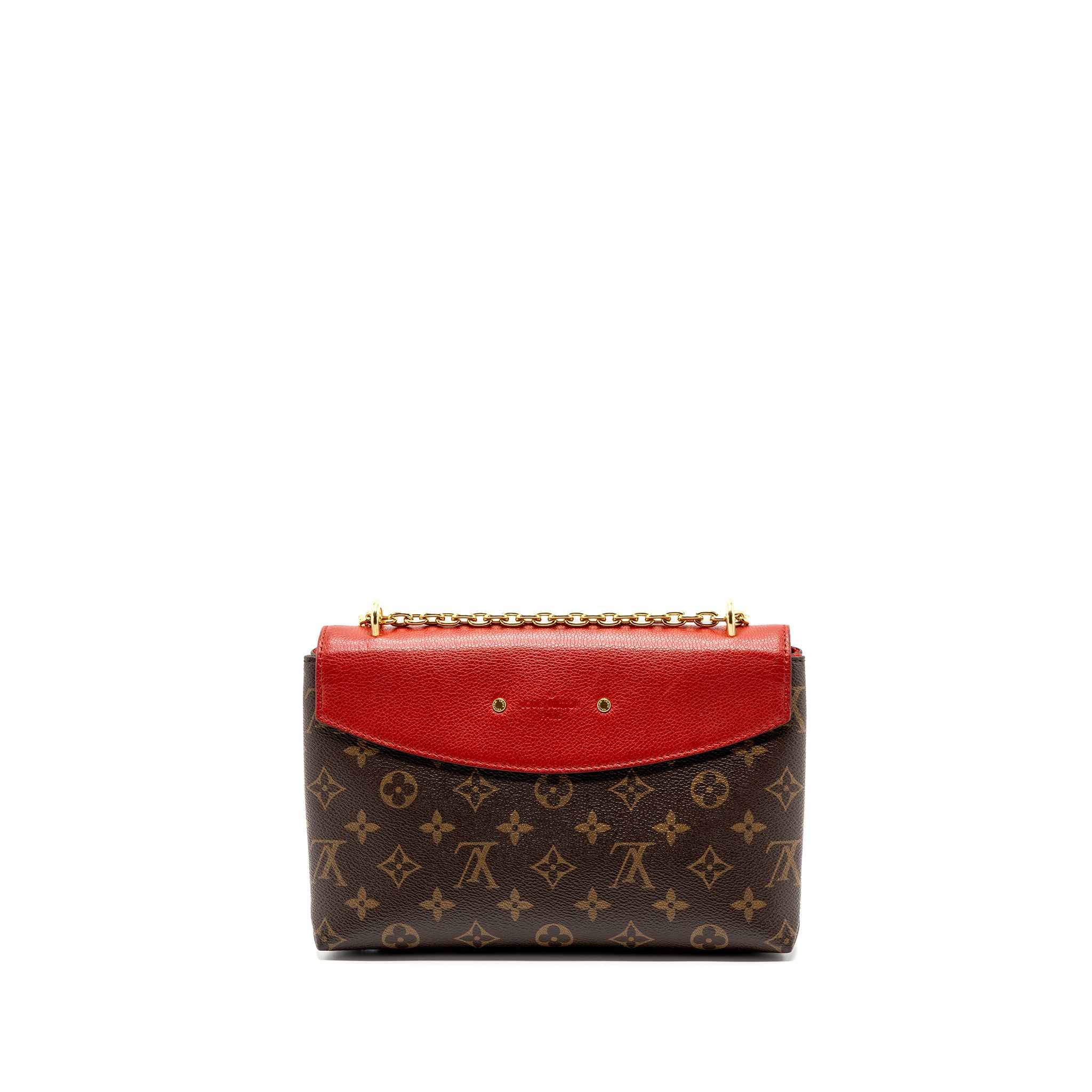 LOUIS VUITTON PALLAS CHAIN BAG MONOGRAM CANVAS/ LEATHER CERISE GHW