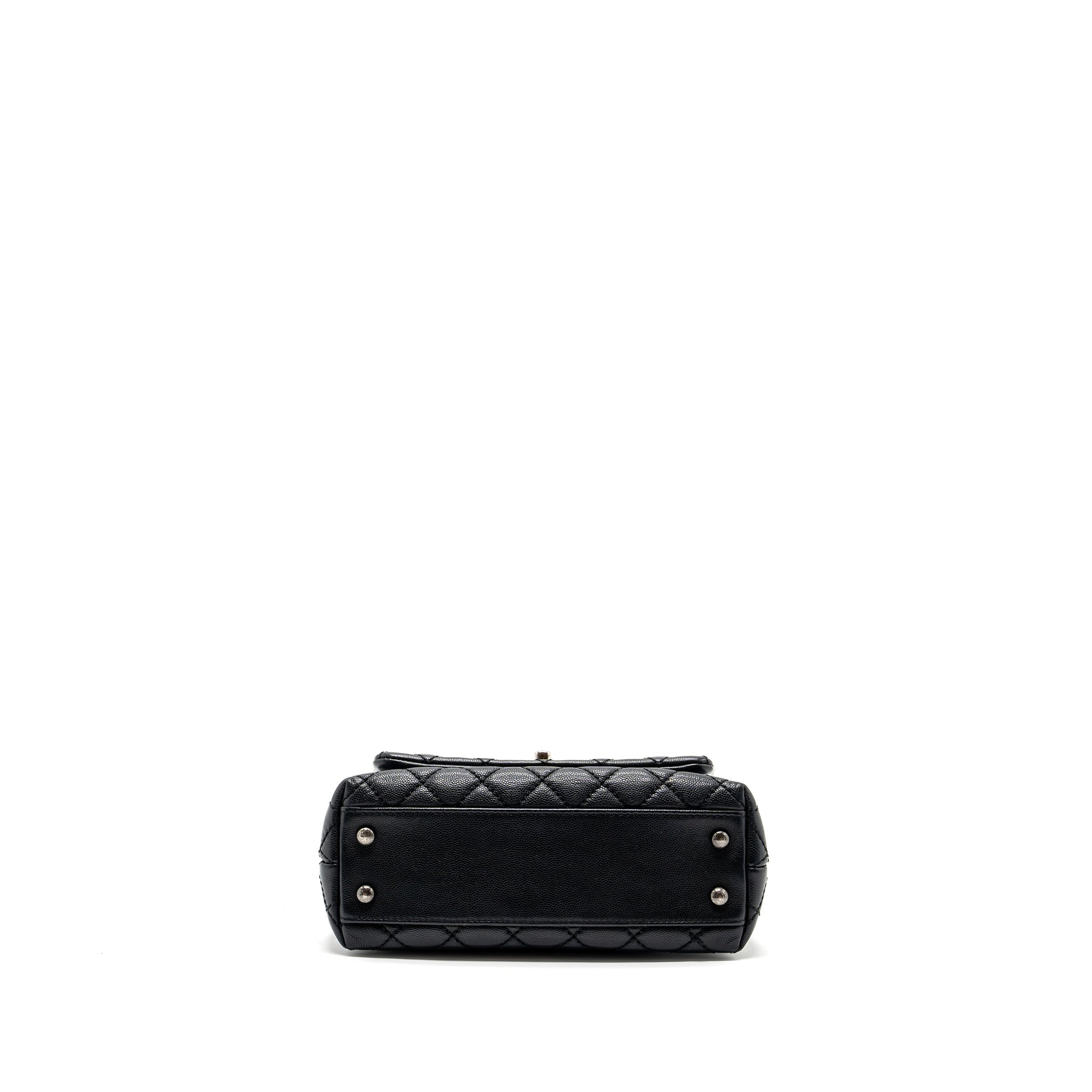 CHANEL SMALL COCO HANDLE CAVIAR BLACK RUTHENIUM HARDWARE