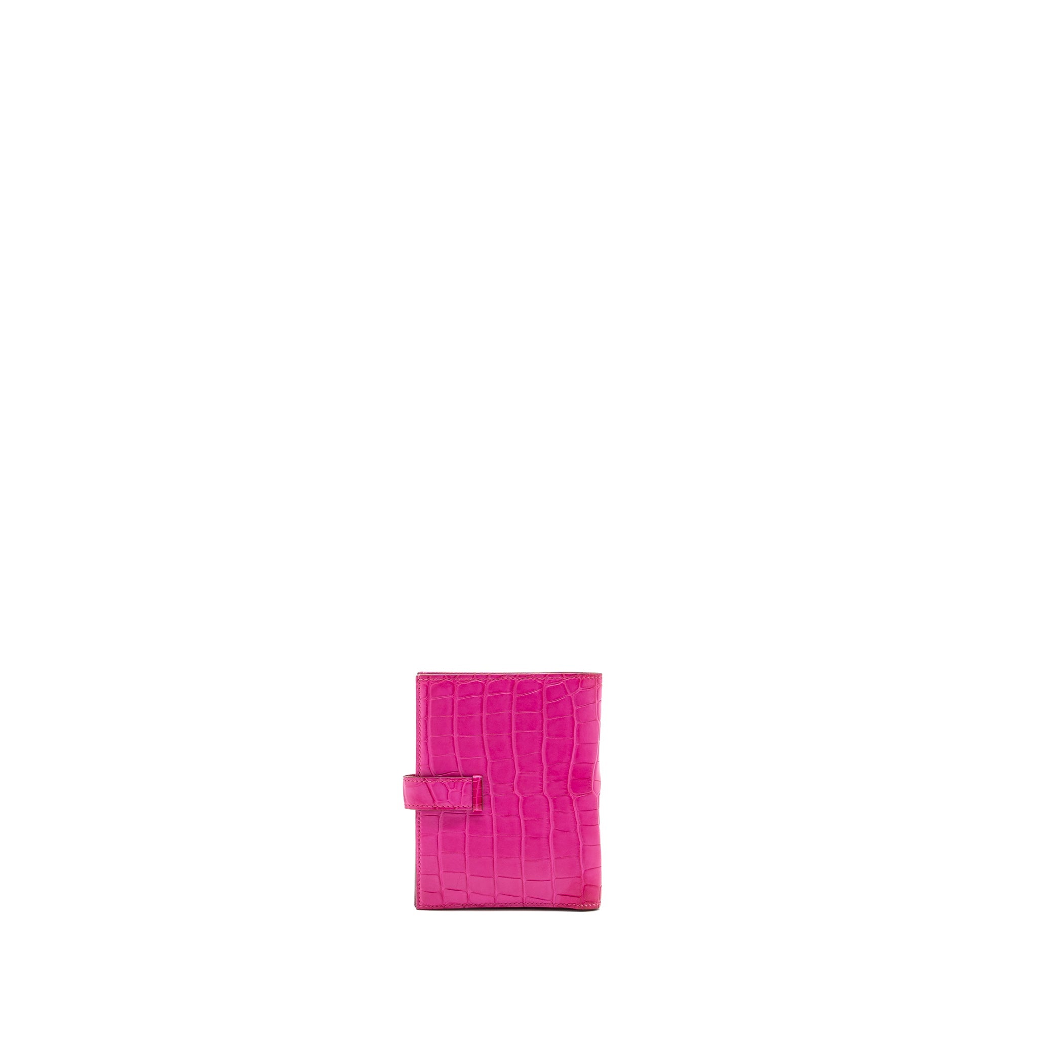 HERMES BEARN WALLET ALLIGATOR MATT PINK SHW