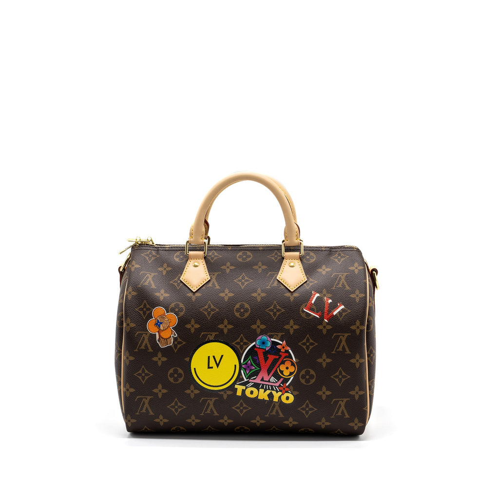 LOUIS VUITTON SPEEDY BANDOULIERE 30 MY LV WORLD TOUR MONOGRAM CANVAS GHW