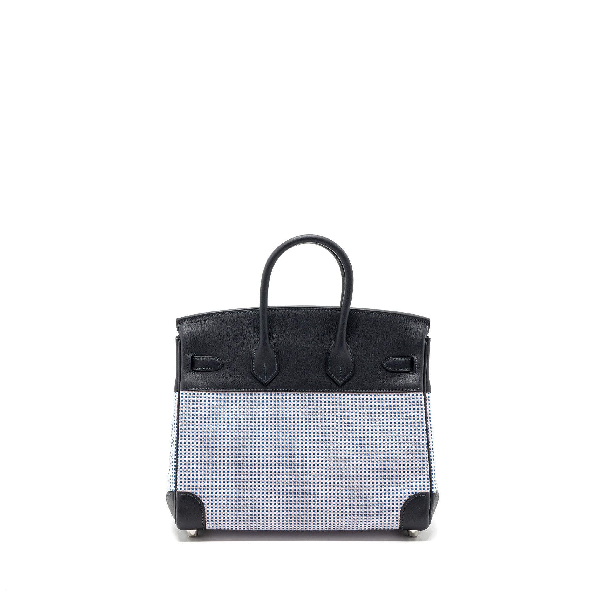 HERMES BIRKIN 25 TOILE QUADRILLE/SWIFT ECRU MAUVE/BLEU BILL/CABAN SHW