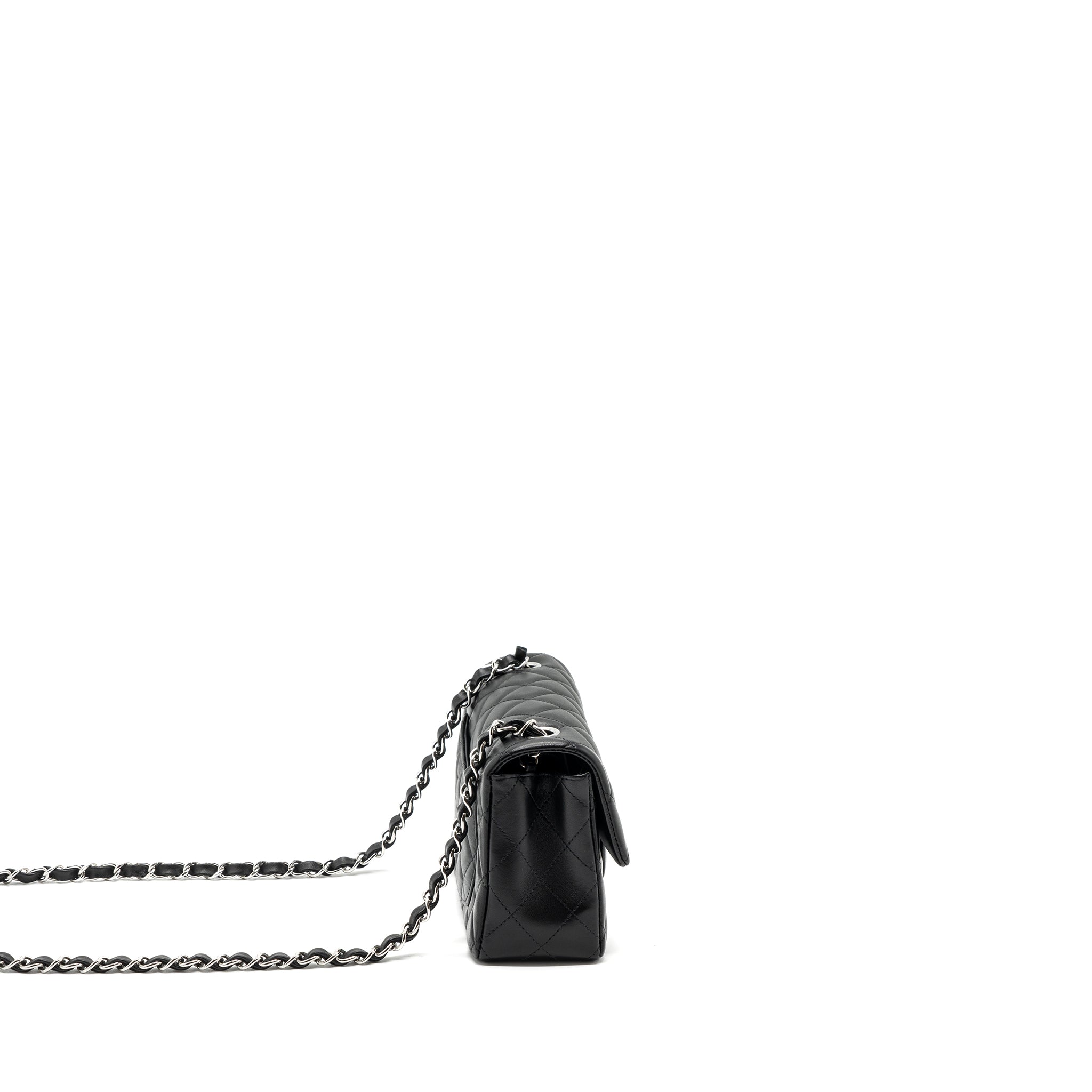 CHANEL MINI RECTANGULAR FLAP BAG LAMBSKIN BLACK SHW (MICROCHIP)