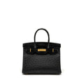 HERMES BIRKIN 30 SHINY ALLIGATOR MISSISSIPPIENSIS TOUCH / OSTRICH BLACK GHW