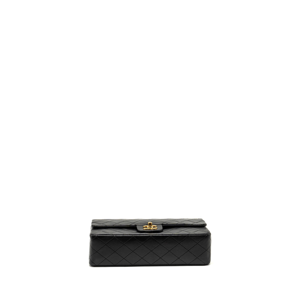 CHANEL VINTAGE MEDIUM CLASSIC DOUBLE FLAP BAG LAMBSKIN BLACK GHW