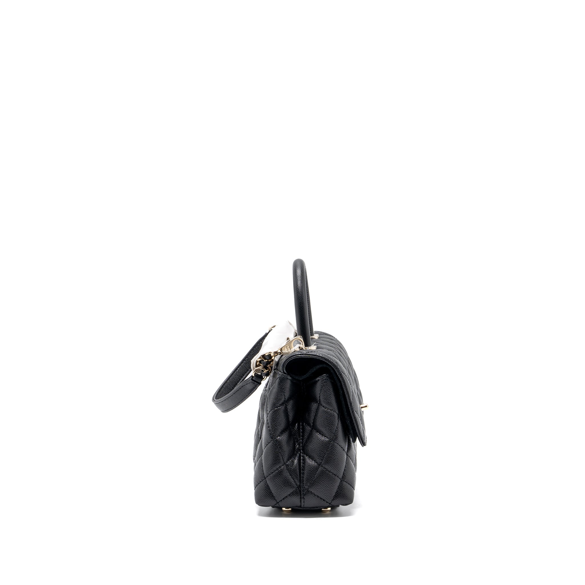 CHANEL SMALL COCO HANDLE CAVIAR BLACK LGHW (MICROCHIP)
