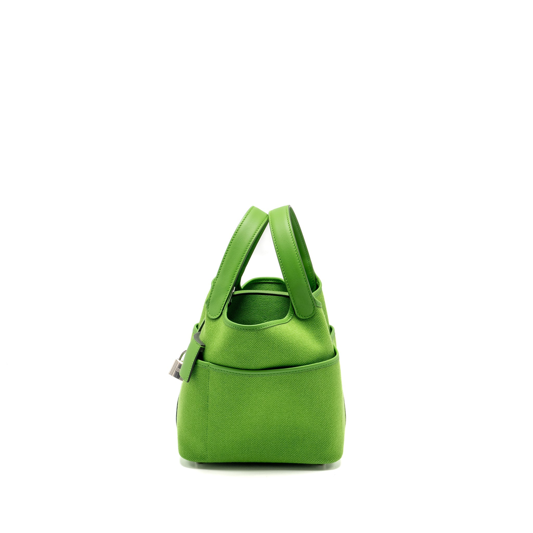 HERMES CARGO PICOTIN 18 LOCK BAG CANVAS/SWIFT VERT YUCCA SHW