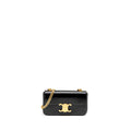 CELINE TRIOMPHE CHAIN SHOULDER BAG SHINY CALFSKIN BLACK GHW