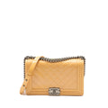 CHANEL NEW MEDIUM BOY BAG PATENT PINK SHW