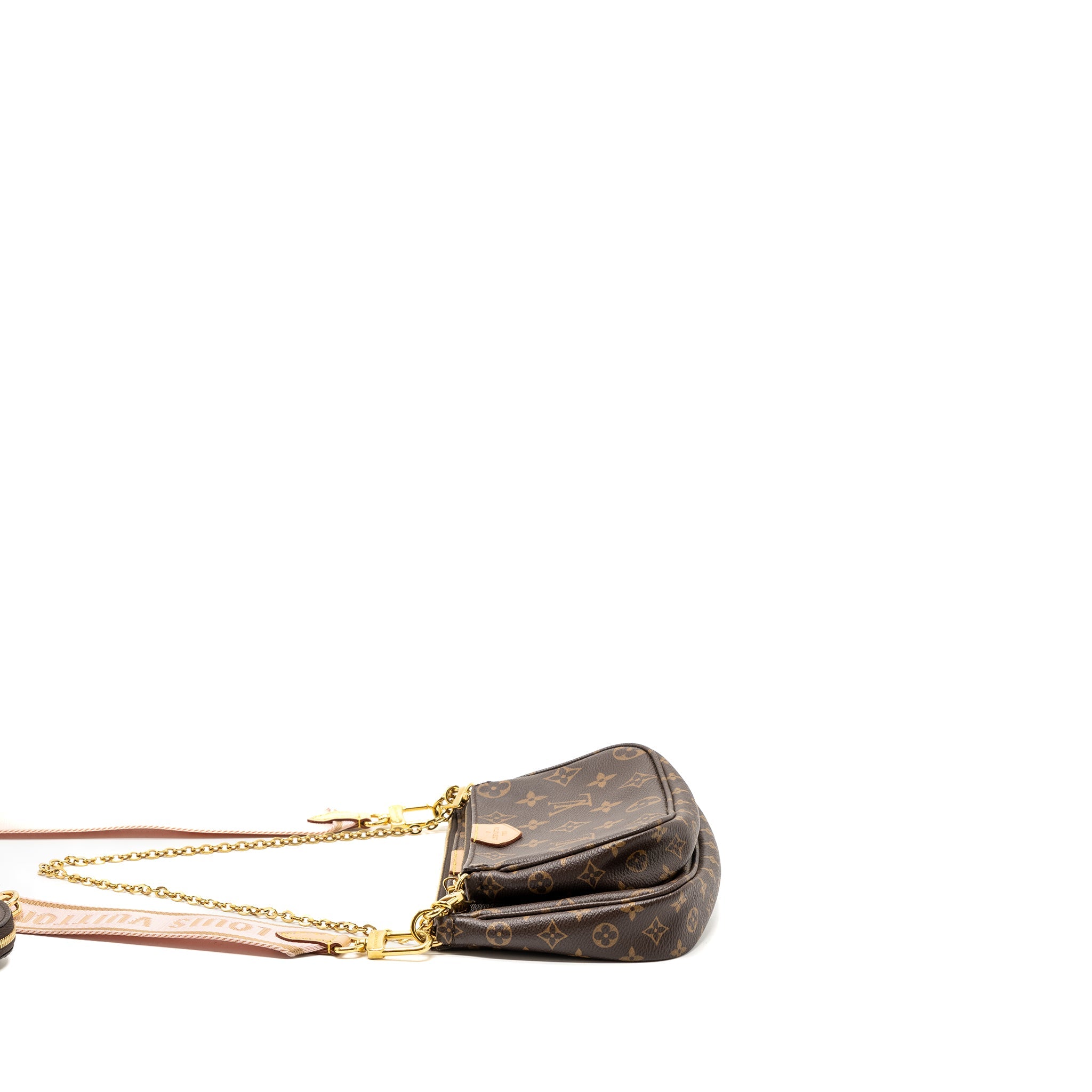 LOUIS VUITTON MULTI POCHETTE ROSE CLAIR STRAP MONOGRAM CANVAS GHW