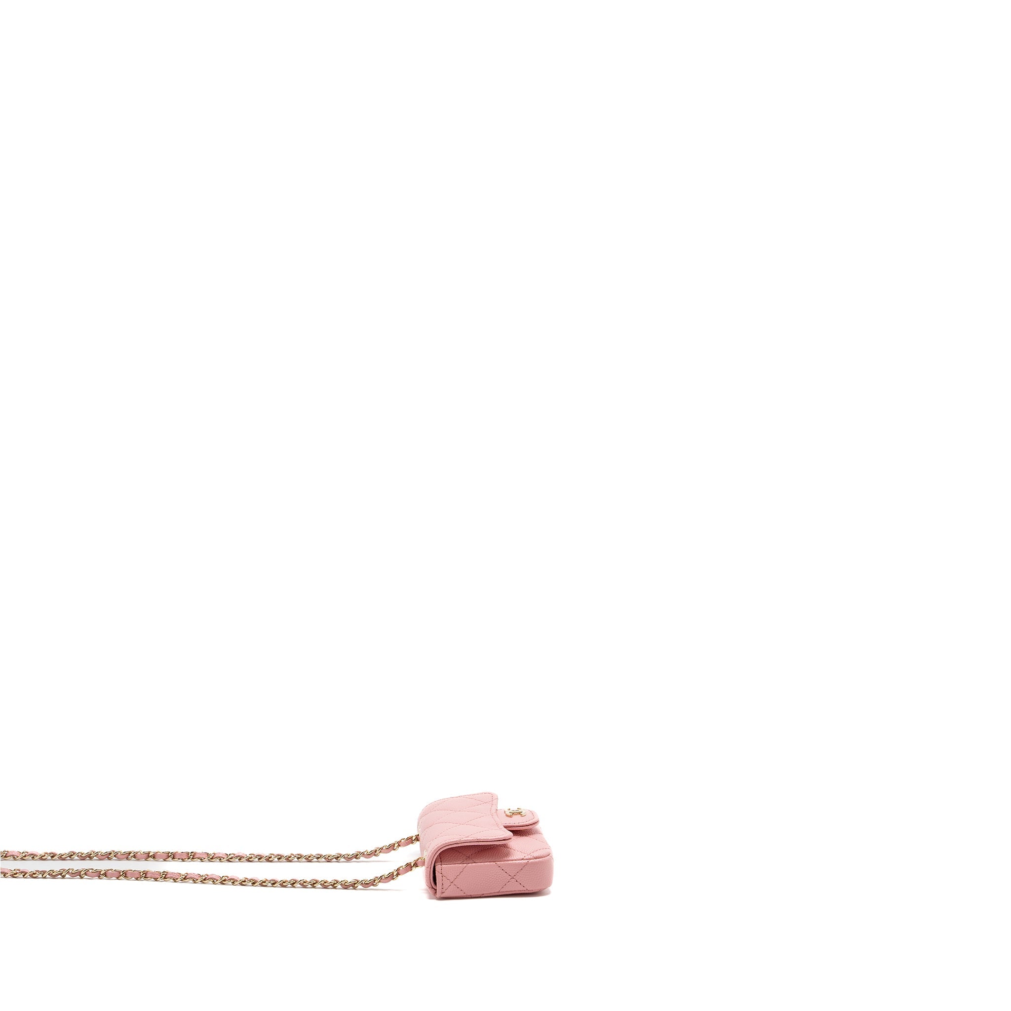CHANEL MINI FLAP BELT BAG CAVIAR PINK LGHW