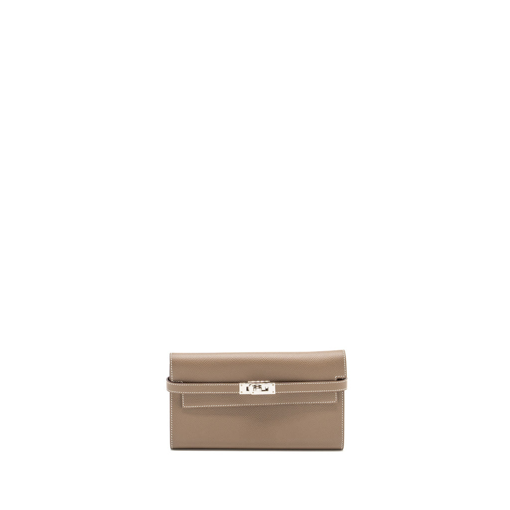 HERMES KELLY CLASSIC LONG WALLET EPSOM ETOUPE SHW