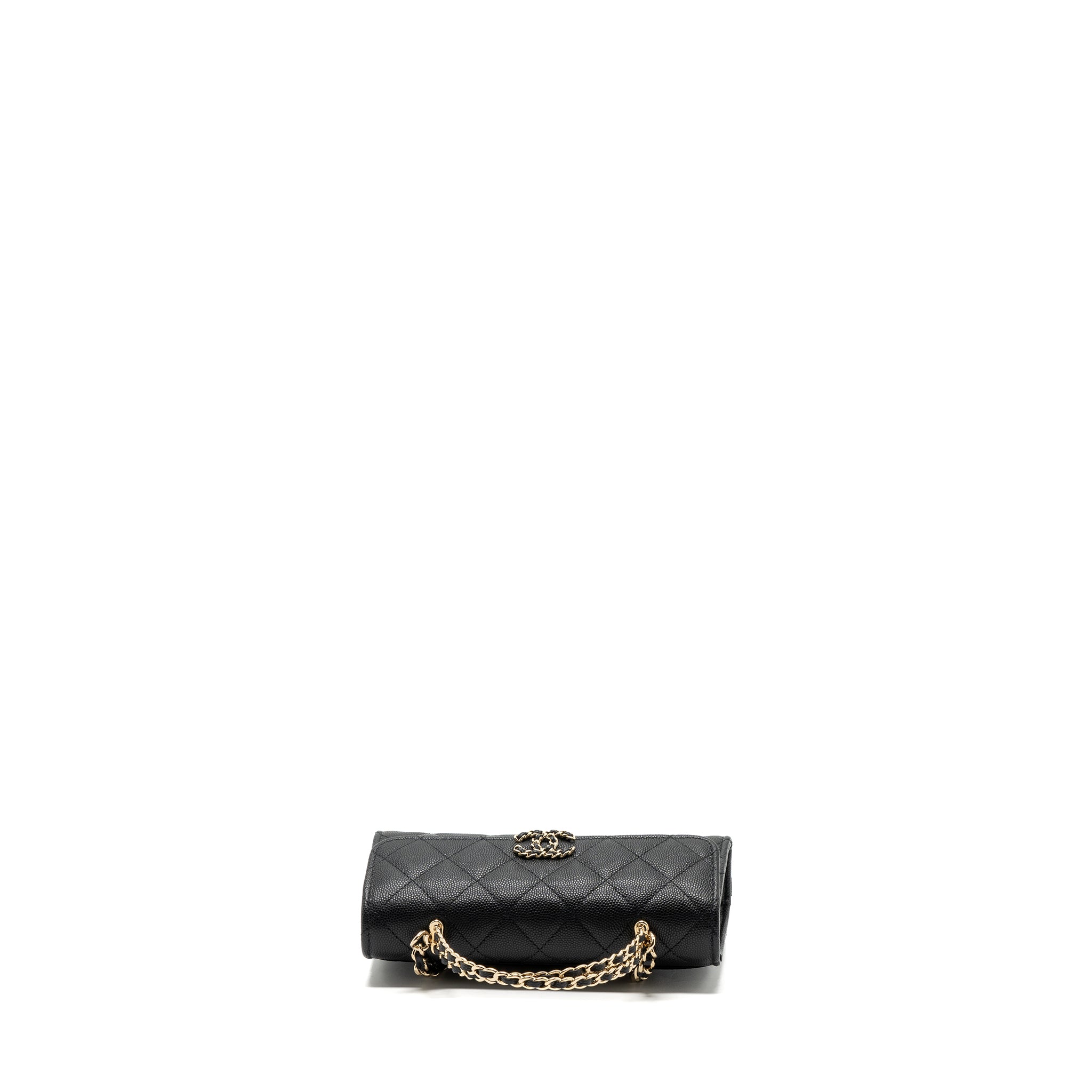CHANEL 23P TOP HANDLE MINI FLAP BAG CAVIAR BLACK LGHW (MICROCHIP)
