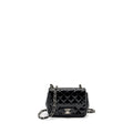 CHANEL CLASSIC MINI SQUARE FLAP BAG PATENT BLACK SHW