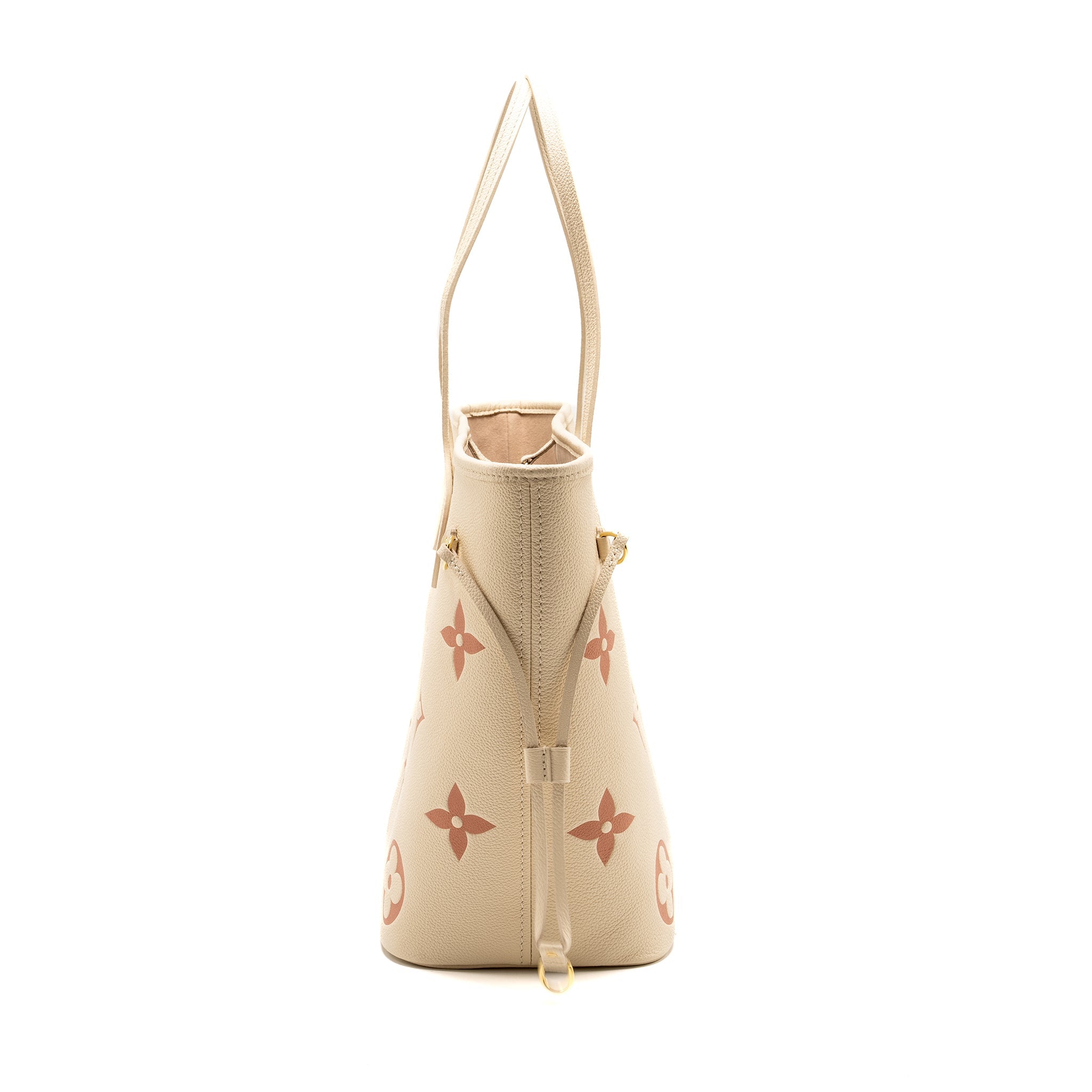 LOUIS VUITTON NEVERFULL MM MONOGRAM EMPREINTE CRÈME/ROSE TRIANON GHW