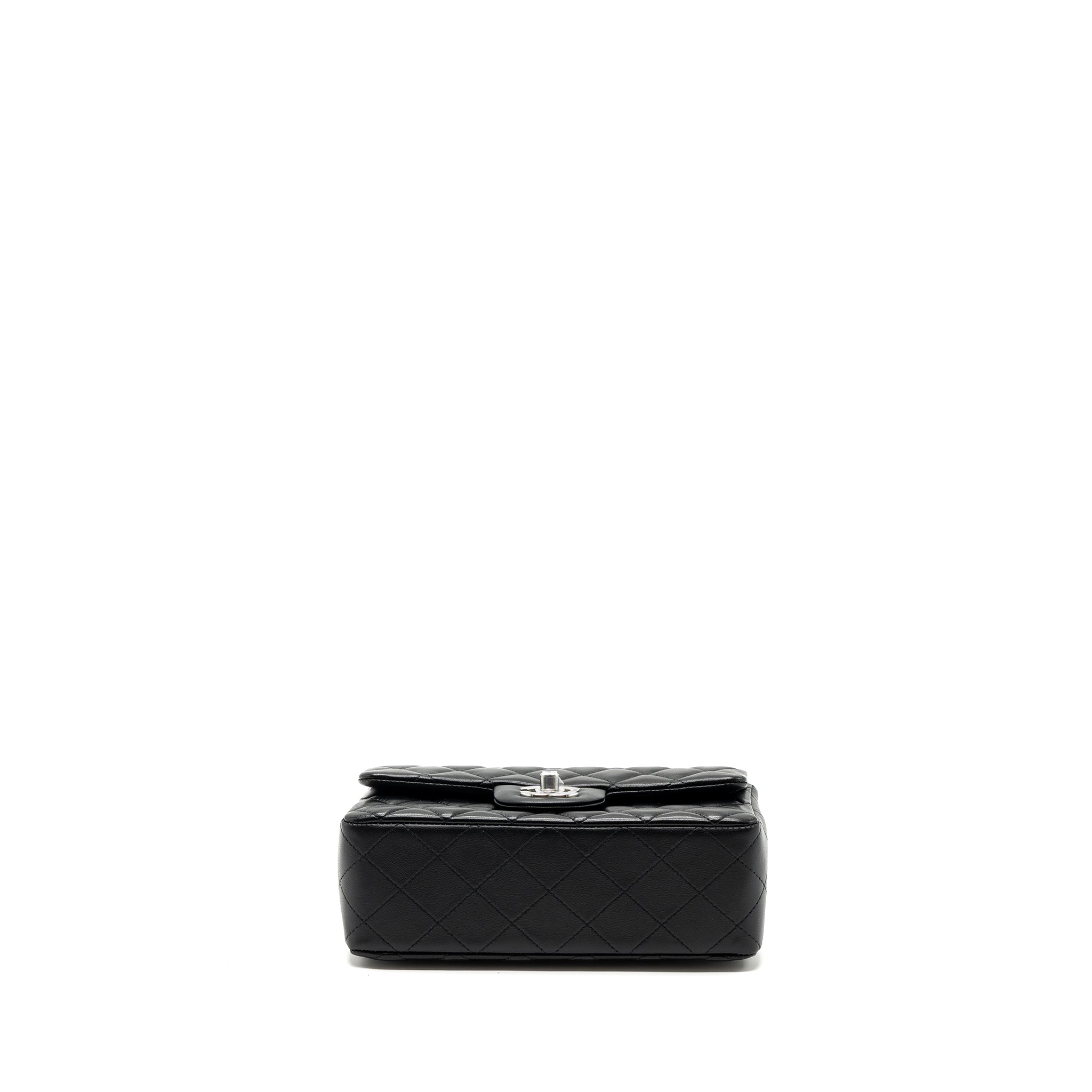 CHANEL CLASSIC MINI RECTANGULAR FLAP BAG LAMBSKIN BLACK SHW (MICROCHIP)