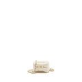 CHANEL MINI BOW CARD HOLDER WITH CHAIN TWEED WHITE LGHW(MICROCHIP)