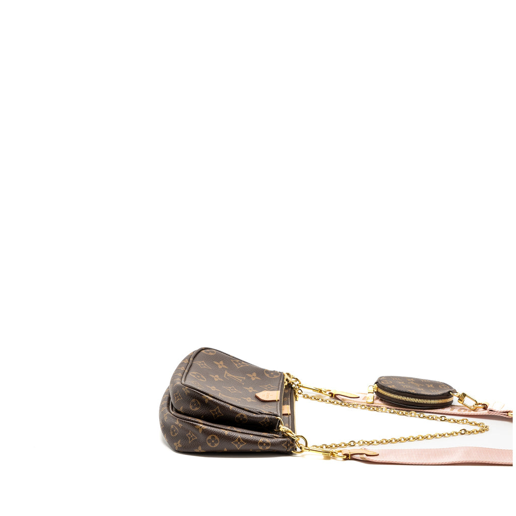 LOUIS VUITTON MULTI POCHETTE ROSE CLAIR STRAP MONOGRAM CANVAS GHW
