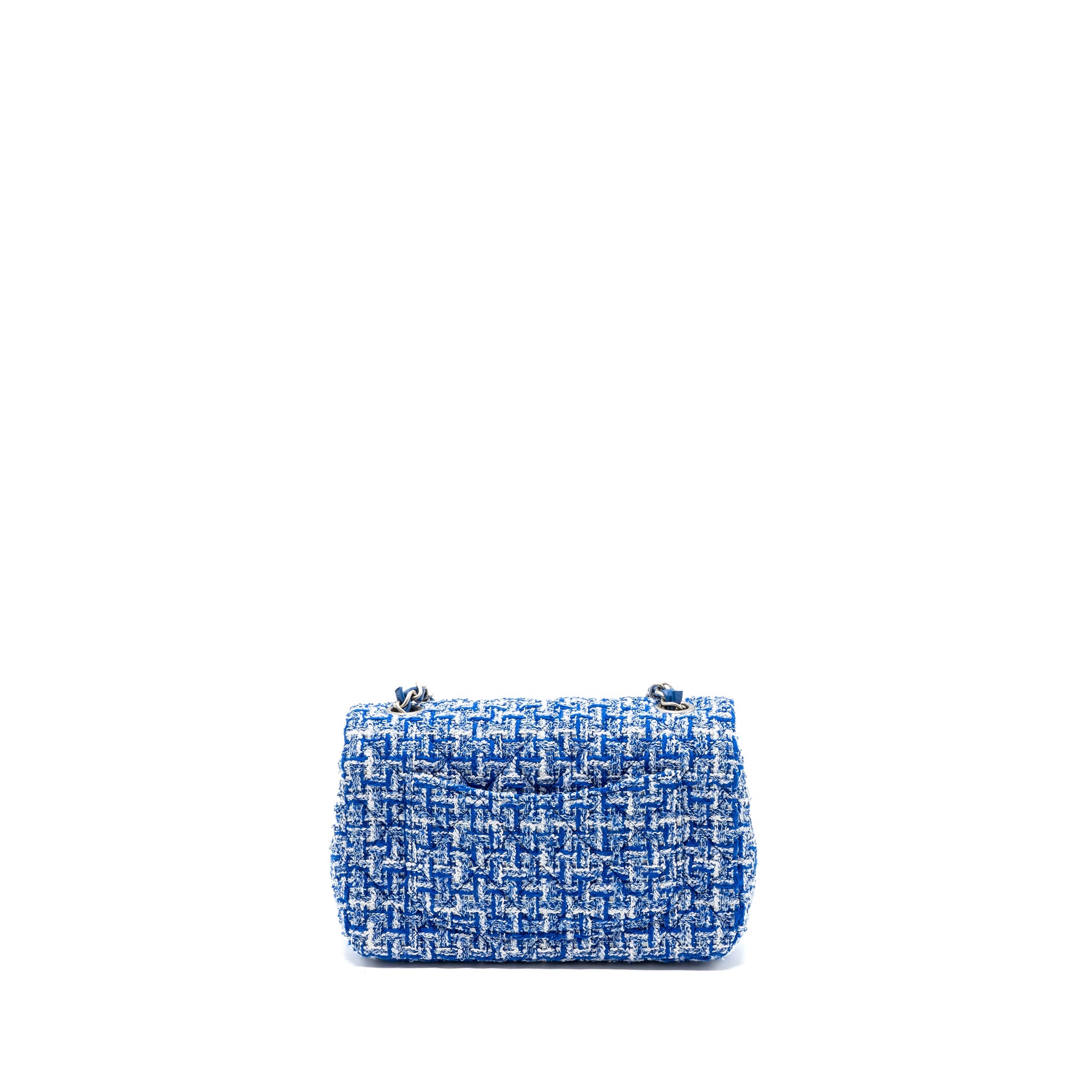 CHANEL MINI RECTANGULAR FLAP TWEED BLUE / MULTICOLOUR SHW (MICROCHIP)