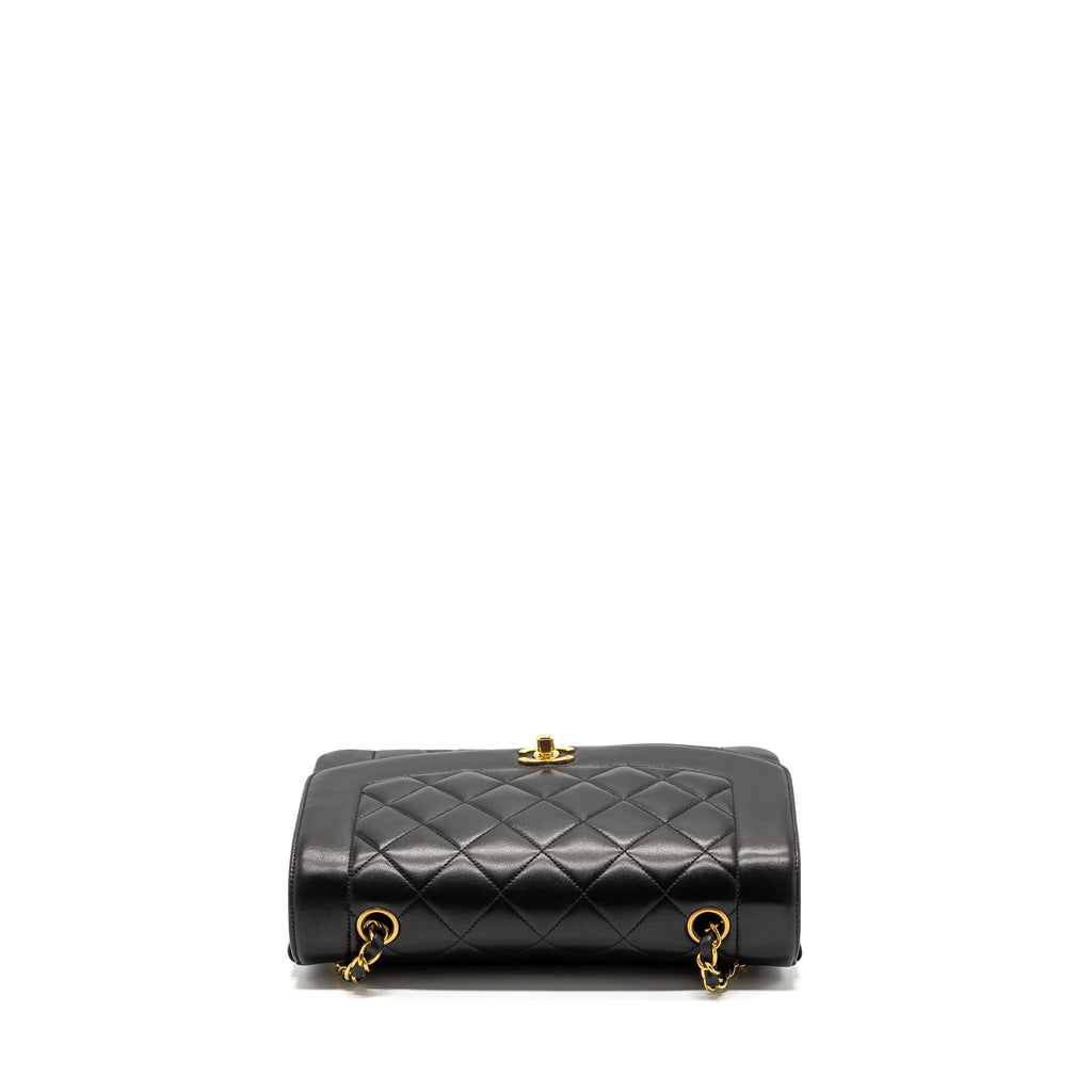 CHANEL VINTAGE DIANA FLAP BAG LAMBSKIN BLACK GHW