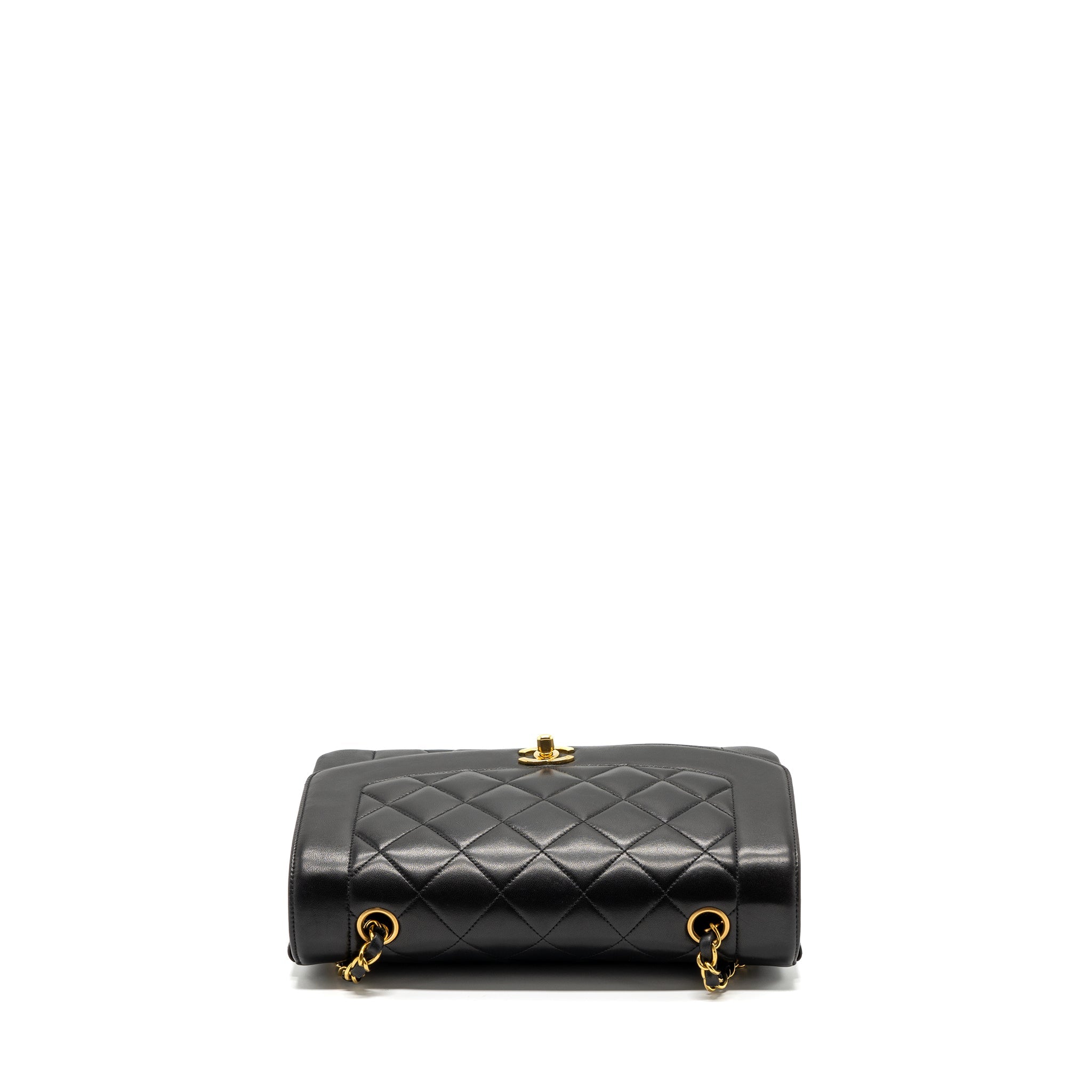 CHANEL VINTAGE DIANA FLAP BAG LAMBSKIN BLACK GHW