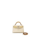 HERMES MINI KELLY II EPSOM NATA/JAUNE POUSSIN/SESAME SHW
