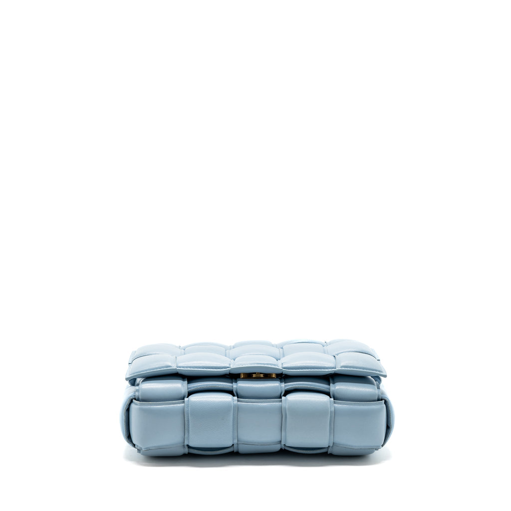BOTTEGA VENETA PADDED CASSETTE BAG LAMBSKIN LIGHT BLUE GHW