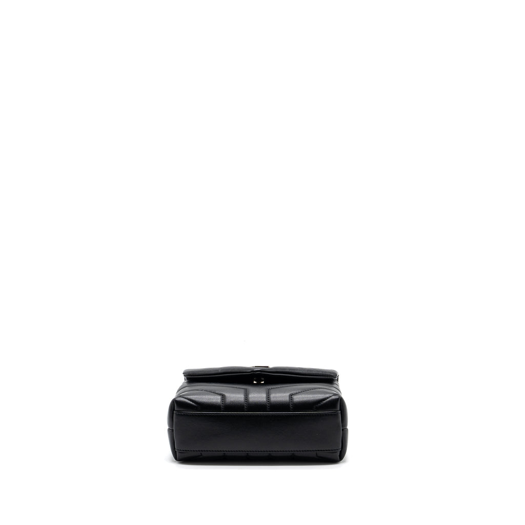 SAINT LAURENT LOULOU TOY STRAP BAG CALFSKIN BLACK SHW