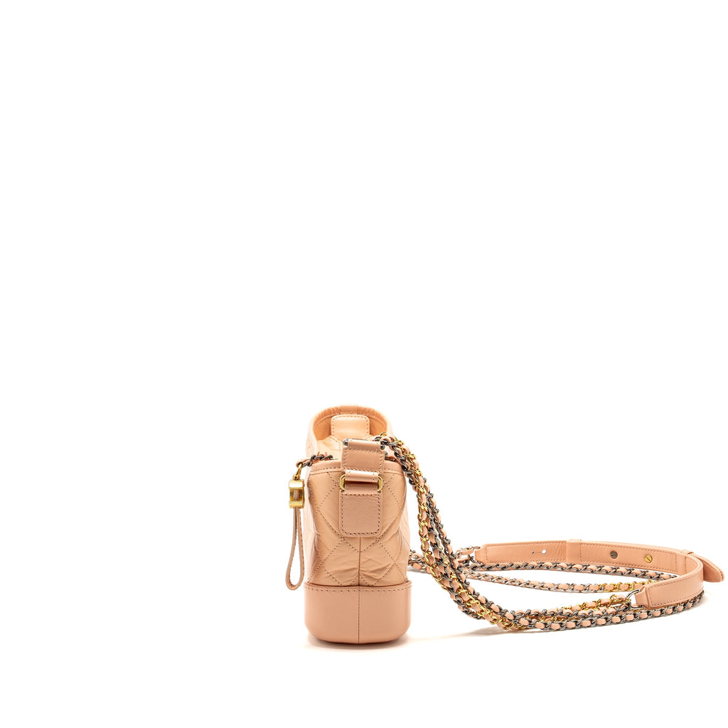 CHANEL SMALL GABRIELLE HOBO BAG CALFSKIN PINK MULTICOLOUR HARDWARE