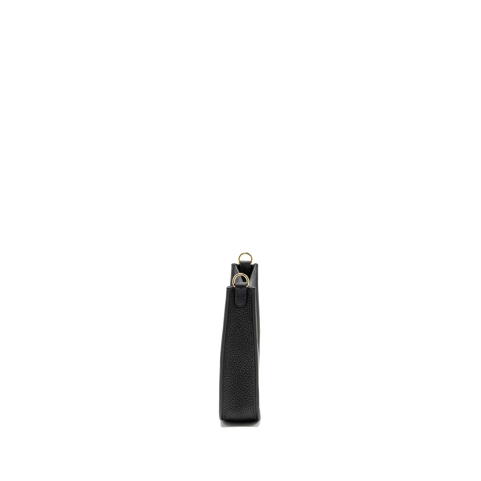 HERMES MINI EVELYNE CLEMENCE BLACK WITH BLACK/EBENE STRAP GHW