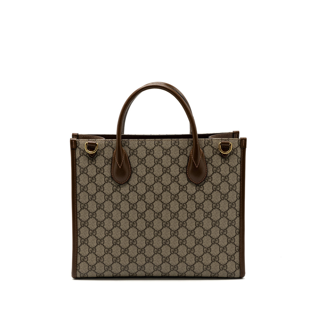GUCCI GG SMALL TOTE BAG GG SUPREME CANVAS / BROWN GHW