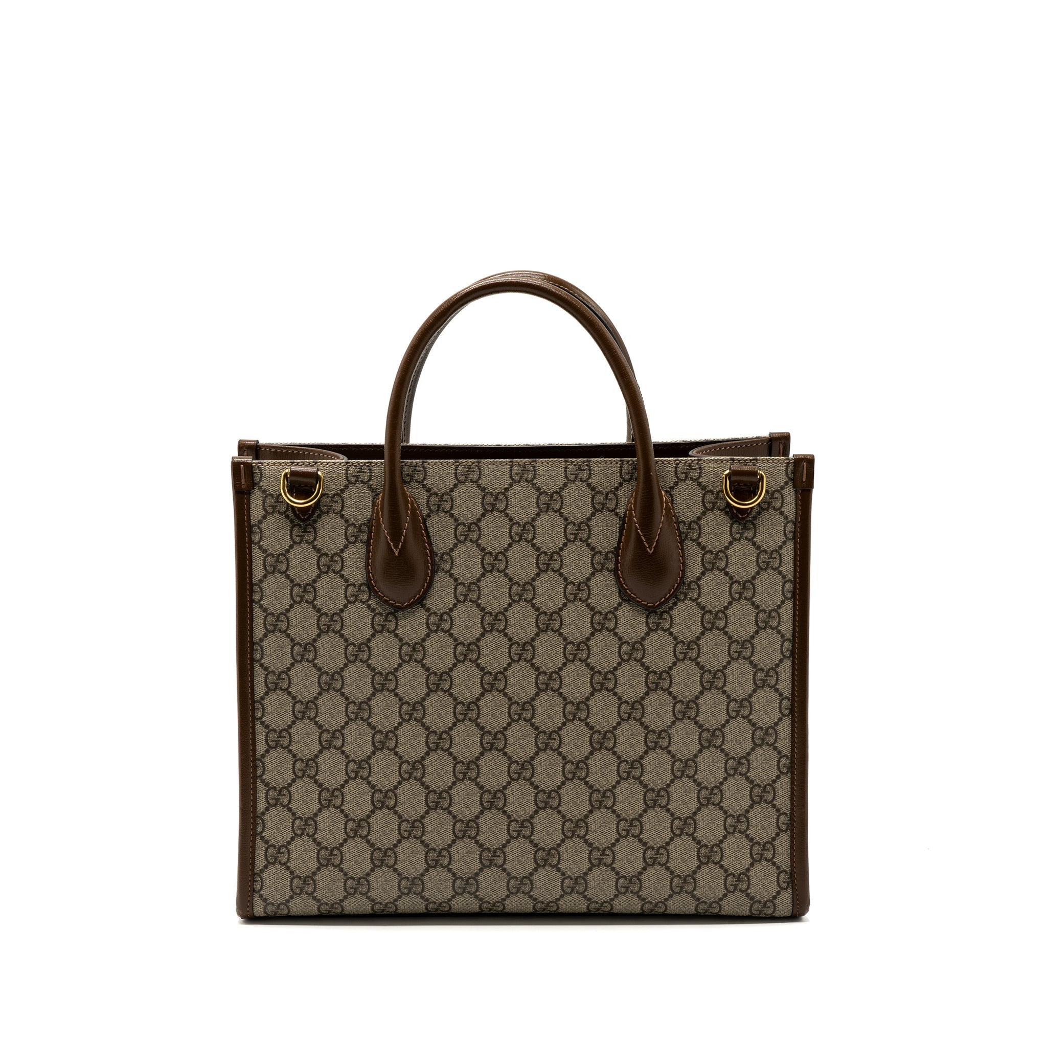 GUCCI GG SMALL TOTE BAG GG SUPREME CANVAS / BROWN GHW