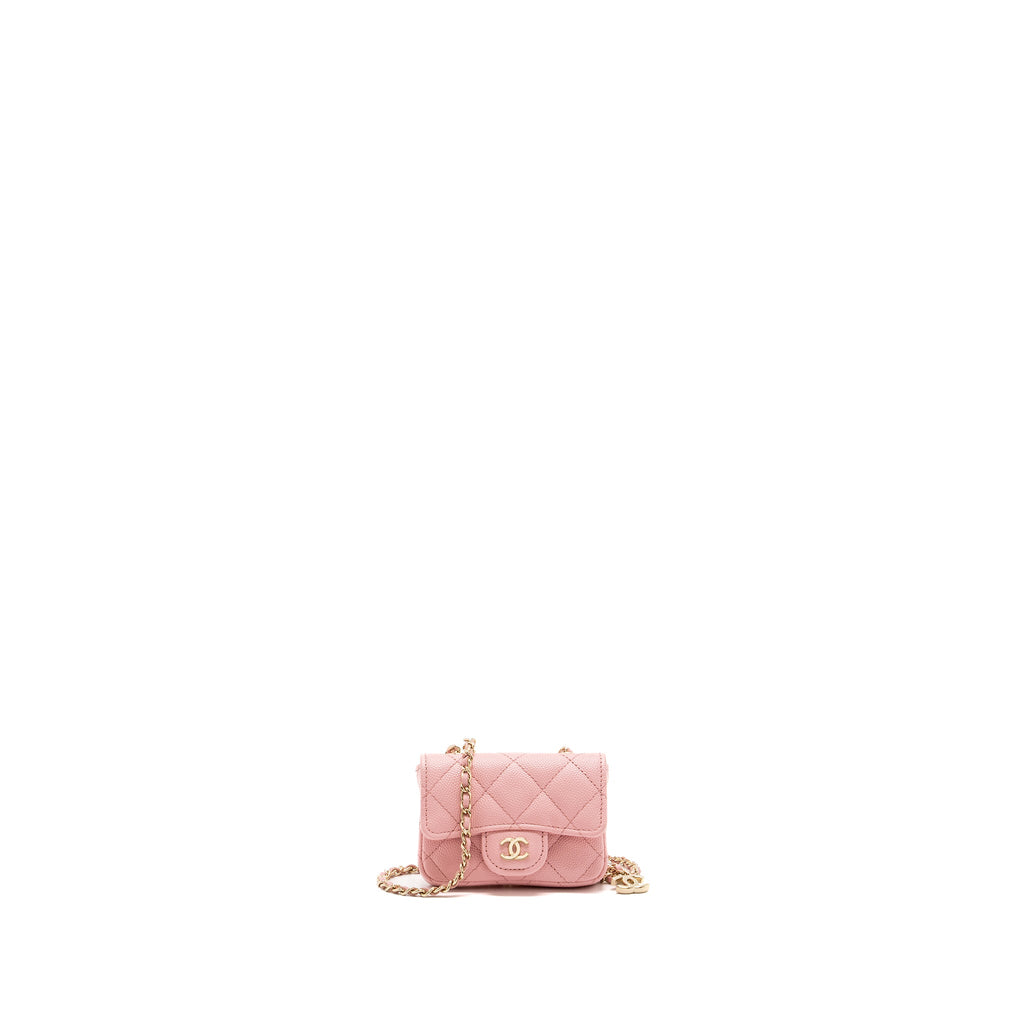 CHANEL MINI FLAP BELT BAG CAVIAR PINK LGHW