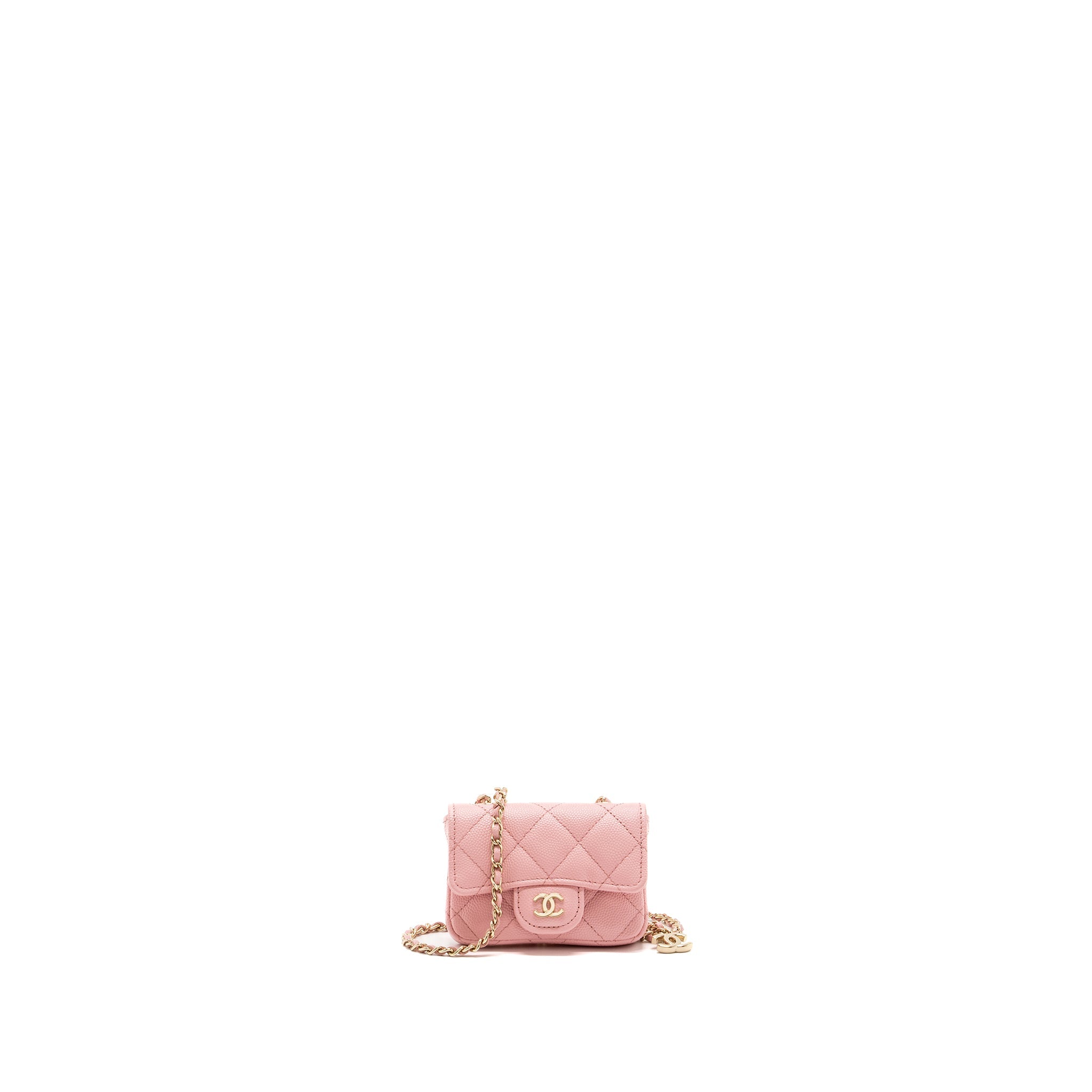 CHANEL MINI FLAP BELT BAG CAVIAR PINK LGHW