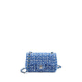 CHANEL MINI RECTANGULAR FLAP TWEED BLUE / MULTICOLOUR SHW (MICROCHIP)