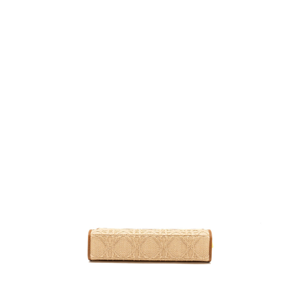 DIOR 30 MONTAIGNE DEA POUCH NATURAL CANNAGE RAFFIA BEIGE/MULTICOLOUR GHW