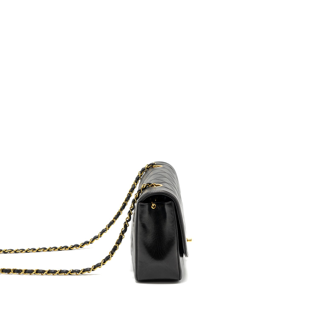 CHANEL VINTAGE DIANA FLAP BAG LAMBSKIN BLACK GHW
