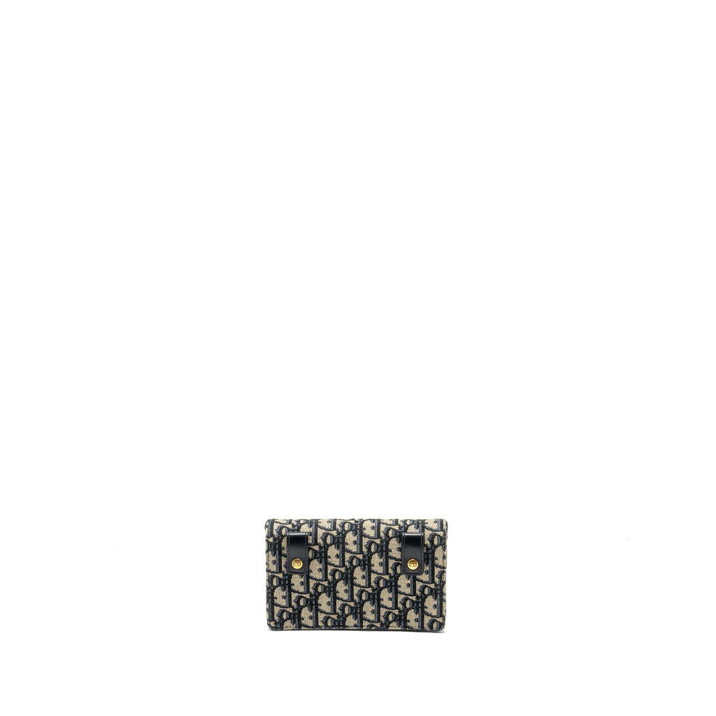 DIOR SADDLE BELT POUCH DIOR OBLIQUE CANVAS BLUE GHW