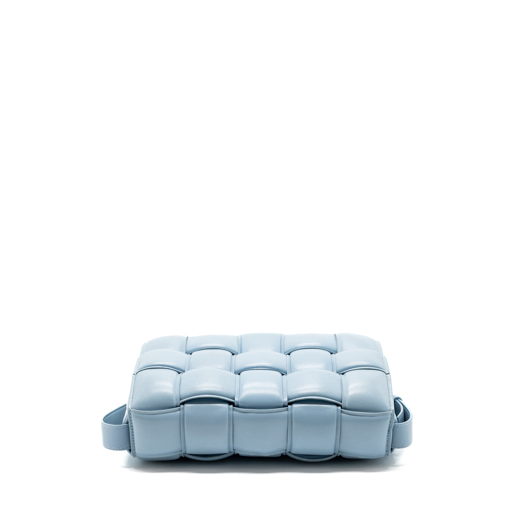 BOTTEGA VENETA PADDED CASSETTE BAG LAMBSKIN LIGHT BLUE GHW