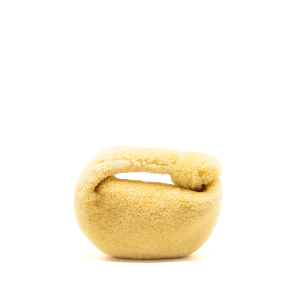BOTTEGA VENETA MINI JODIE TEDDY SHEARLING LIGHT YELLOW